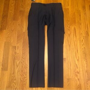 Charles Tyrwhitt Airforce Blue Slim Fit Birdseye Travel Trouser Pants 36 Unhem